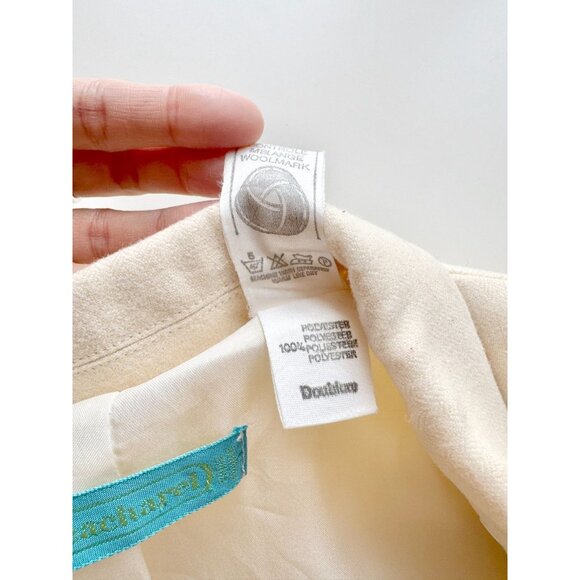 Vintage 80's CACHAREL Ivory Wool Blend Single Breasted Blazer Jacket, Size 36/XS - Picture 15 of 16